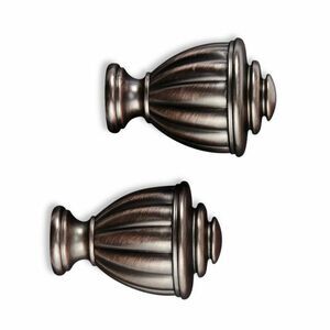 Cambria Elite Fluted Finials Oil Rubbed Bronze Fits 1.5" Rod Set of 2